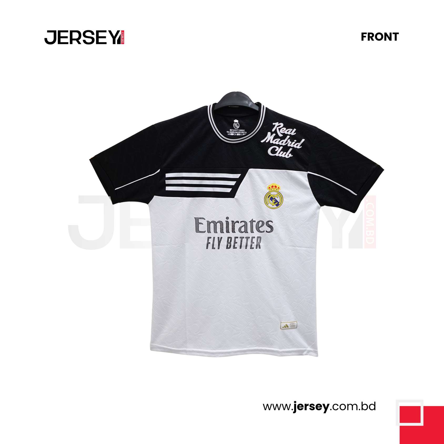 Real Madrid Special Edition Half Sleeve Black and White Club Jersey